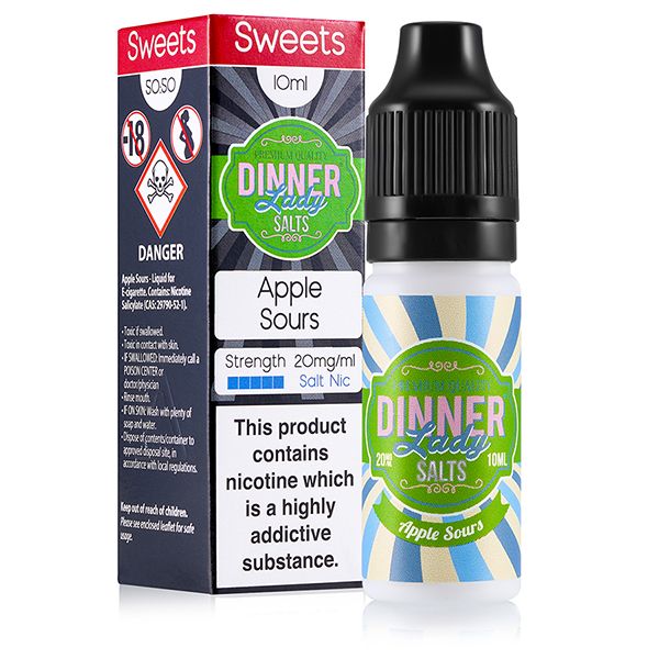 Dinner Lady Apple Sours Nicotine Salt 20mg 10ml Bottle
