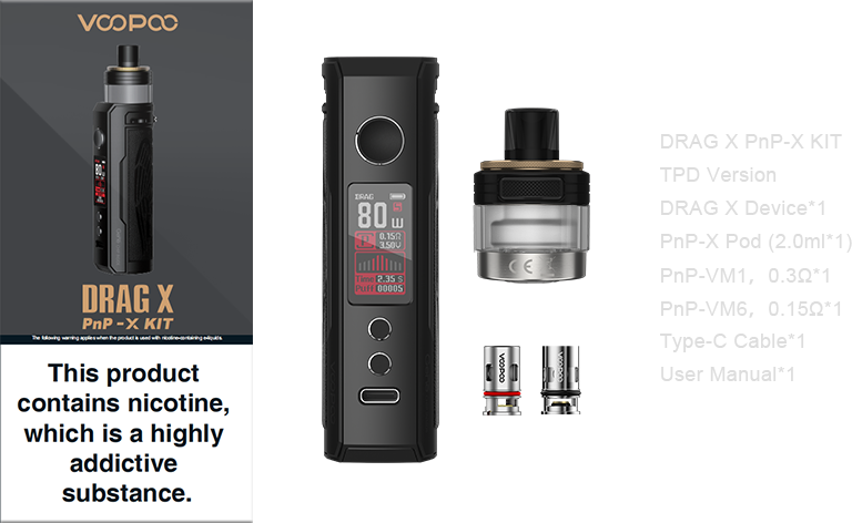 Voopoo Drag X PnP X Pod Vape Kit | Vape Shop Birmingham Voopoo Drag X PnP X Pod Vape Kit | Vape Shop Birmingham